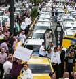 Taxistas fazem protesto em frente à Câmara dos Deputados de São Paulo durante votação que tornou aplicativos como o Uber irregulares na cidade  Foto: Paulo Pinto/Fotos Públicas