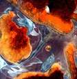 Um único sobrevoo da Estação Espacial Internacional sobre a Austrália foi o bastante para o astronauta americano Scott Kelly fazer uma série de fotos espetaculares do país. Estas fotos foram postadas em redes sociais com a hashtag #EarthArt, em uma referência à semelhança das imagens com arte abstrata  Foto: Scott Kelly / NASA
