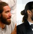 Atores americanos Jake Gyllenhaal e Jared Leto são alguns que entraram na moda do coque masculino  Foto: Getty Images