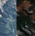 Imagens mostram como ficou a região após o rompimento de duas barragens  Foto: Airbus Defence and Space / Divulgação