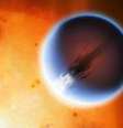 Uma ilustração do HD 189733b, um dos exoplanetas mais estudados pelos astrônomos  Foto:  Universidade de Warwick / Divulgação