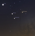 Encontro de Vênus e Saturno nas proximidades de Antares   Foto: Agência Brasil