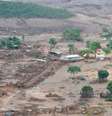Área afetada pelo rompimento da barragem da Samarco, no distrito de Bento Rodrigues, zona rural de Mariana  Foto: Agência Brasil