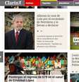 O jornal Clarín, da Argentina, destacou em sua capa da versão online com o título "Residência de Lula é revistada por causa do  escândalo da Petrobras e ele é levado para interrogação"  Foto: Reprodução