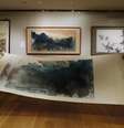 Pintura do artista chinês Zhang Daqian "Peach Blossom Spring" exibida em Hong Kong.  Foto: Bobby Yip / Reuters