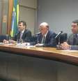 Ministro da Fazenda, Henrique Meirelles (centro), anuncia sua equipe econômica ao lado de Carlos Hamilton (à esquerda) e Mansueto Almeida (à direita)  Foto: Divulgação / Ministério da Fazenda / O Financista