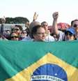 Servidores da antiga CGU em protesto na Praça do Três Poderes pela exoneração do ministro da Transparência, Fiscalização e Controle, Fabiano Silveira  Foto: Agência Brasil