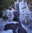 Cachoeira congelada em Urupema, na região serrana de Santa Catarina  Foto: Divulgação/Prefeitura de Urupema