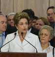 Dilma Rousseff em pronunciamento após afastamento.  Foto: Elza Fiuza / Agência Brasil
