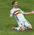 Hazard marcou um gol e assistência na vitória belga em cima da Hungria  Foto: Dean Mouhtaropoulos / Getty Images