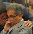 O deputado Marcos Rogério (E) e o relator Ronaldo Fonseca durante reunião da CCJ da Câmara  Foto: José Cruz/Agência Brasil