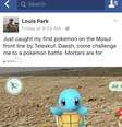 Louis Park, de 26 anos, capturou um Squirtle enquanto estava em um front, lutando contra o Estado Islâmico  Foto: Reprodução