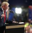 Donald Trump discursa no encerramento da convenção do Partido Republicano em Cleveland  Foto: Agência Brasil