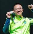 Felipe Wu comemora a medalha de prata  Foto: EFE