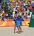 Bruno e Alison vencem jogo de vôlei masculino na Olimpíada Rio 2016  Foto: Shaun Botterill / Getty Images