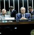 Presidente do Supremo Tribunal Federal, ministro Ricardo Lewandowski, comanda a sessão no Senado  Foto: Geraldo Magela/Agência Senado