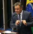 Senador Aécio Neves durante sessão do impeachment de Dilma no Senado  Foto: Antonio Cruz/Agência Brasil