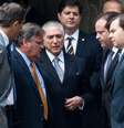 Brasília - O presidente interino Michel Temer se reúne com o presidente da Câmara, Rodrigo Maia, e líderes de partidos da base do governo, na residência oficial da Câmara dos Deputados   Foto: Agência Brasil