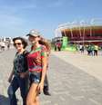 Celia com uma de suas netas no Parque Olímpico, no Rio de Janeiro  Foto: Arquivo pessoal