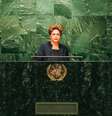 Dilma foi a primeira mulher a fazer o discurso de abertura da Assembleia Geral da ONU  Foto: Roberto Stuckert Filho/PR