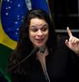 A advogada de acusação, Janaína Paschoal, fala durante o quinto dia do julgamento final do processo de impeachment da presidenta afastada, Dilma Rousseff, no Senado Federal   Foto: Agência Brasil