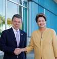 Dilma Rousseff e o presidente da Colômbia, Juan Manuel Santos, em 2014  Foto: Roberto Stuckert Filho/Fotos Públicas