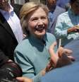 Hillary Clinton em campanha para disputar as eleições presidenciais pelo partido Democrata norte americano  Foto: Agência Brasil