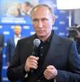 Vladimir Putin visita a sede de seu partido, o Rússia Unida, em Moscou   Foto: EFE