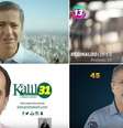 Nenhum dos quatro mais bem colocados na disputa pela prefeitura de Belo Horizonte exibe nome e logomarca de seu respectivo partido  Foto: PSD/PT/PSDB/PHS