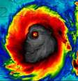 Imagem do furacão Matthew durante passagem pelo Haiti: a similaridade com um crânio humano assustou muita gente e viralizou na internet   Foto: Nasa