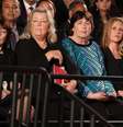 Kathleen Willey, Juanita Broaddrick e Kathy Shelton assistiram ao debate na primeira fila do auditório da Universidade Washington, em Saint Louis.  Foto: EFE