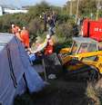 Barracos são desmontados no acampamento de Calais, na França  Foto: Getty Images