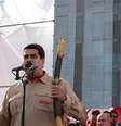 Nicolás Maduro durante discurso em manifestação na Venezuela  Foto: EFE