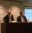 Os presidentes da Petrobras, Pedro Parente, e da o da Total, Patrick Pouyanné, anunciaram o acordo, que deve ser assinado em 60 dias   Foto: Agência Brasil