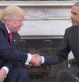Trump e Obama durante encontro após a confirmação da vitória do empresário nas eleições presidenciais de 2016  Foto: Getty Images