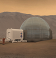 Os astronautas precisarão de refúgios para se proteger das condições extremas de Marte  Foto: NASA/Clouds AO/SEArch / BBC News Brasil