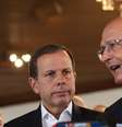 O prefeito João Doria e o governador Geraldo Alckmin durante coletiva no Palácio dos Bandeirantes, em São Paulo.  Foto: Renato S. Cerqueira/Futura Press