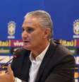 Tite reconheceu mais uma vez a solidariedade expressada pelos colombianos   Foto: Lucas Figueiredo/CBF