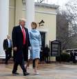 Donald Trump e Melania deixam a igreja de St. John's  Foto: Reuters