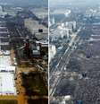 A posse de Donald Trump (à esquerda) e a de Barack Obama em 2009. A imagem foi registrada no famoso obelisco que está no centro de Washington no momento em que ambos os presidentes faziam o juramento para assumir o cargo.   Foto: Reuters