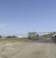A entrada do bunker de Larry Hall no Kansas é guardada como uma instalação militar  Foto: BBC / BBC News Brasil