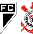 Escudos do Palmeiras, São Paulo, Corinthians e Santos  Foto: Reprodução