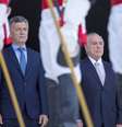 O presidente da Argentina, Mauricio Macri é recebido com honras de Estado pelo presidente da República, Michel Temer no Palácio do Planalto, em Brasília (DF), nesta terça-feira (7).  Foto: Albery Santini/Futura Press