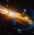 No fenômeno, jatos de gás e poeira são lançados em direções opostas  Foto: ESA/Hubble NASA - Judy Schmidt / BBC News Brasil