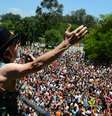 Desfile do bloco Bicho Maluco Beleza,comandado por Alceu Valença, no Parque do Ibirapuera  Foto: Agência Brasil