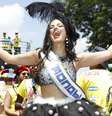 Emanuelle Araújo estreia no Carnaval de rua como rainha de bateria do Monobloco, que aconteceu no Obelisco do Ibirapuera, em São Paulo, na tarde deste domingo, 19 de fevereiro de 2017  Foto: Divulgação, Felipe Panfili / PurePeople