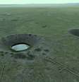 Vista aérea do 'Polígono', em que mais de 400 bombas nucleares foram detonadas  Foto: BBC / BBC News Brasil