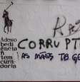 Muro pichado pela estudante de direito Maíra Pinheiro, no Centro de São Paulo (SP)  Foto: Guilherme Stutz / Futura Press