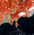 Imagem da Riviera Francesa captada pelo Sentinel 1A  Foto: Deutsche Welle