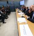O ministro da Fazenda, Henrique Meirelles, se reúniu com a bancada do PP na Câmara dos Deputados para falar sobre a reforma da Previdência   Foto: Agência Brasil
